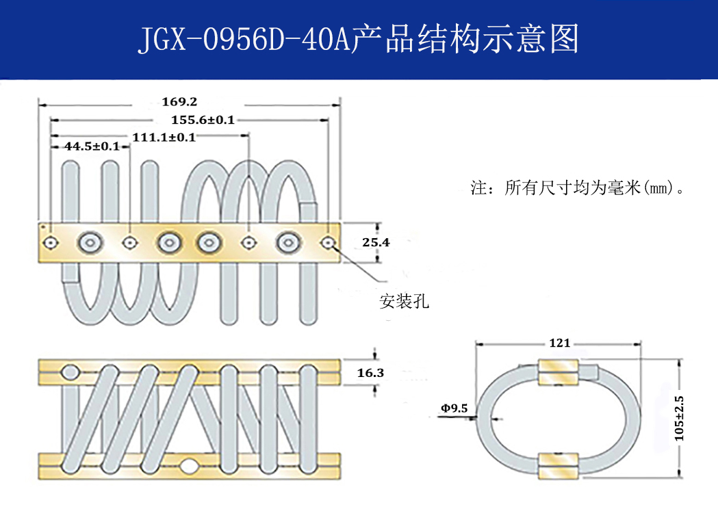 JGX-0956D-40A多應用鋼絲繩減震器結(jié)構(gòu)